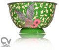 Hand Painted Enamelware Stainless Steel Bird Motif Bowl