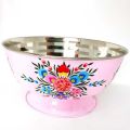 Hand Crafted Stainless Steel Decorative Floral Bowl