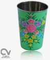 Kashmiri Hand Painted Enamelware Floral Tumbler