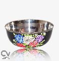 Hand Painted Enamelware Round Decorative Floral Bowl