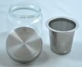 Stainless Steel GLASS Metallic White New Polished diamond washing jar