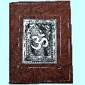 Handmade Paper Journal- Crinkle paper Metal Om, Ganesh, Elephant, Buddha