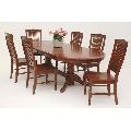 Light Brown Wooden Dining Table Set