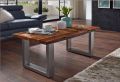 110cmx60cmx45cm Solid Acacia Wood and Iron Coffee Table