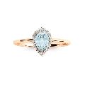 925 Sterling Silver Aquamarine And Zircon Ring
