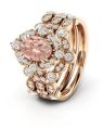 925 Sterling Silver Morganite And Zircon Ring