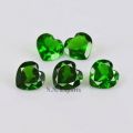 Polished Green chrome diopside faceted heart gemstone