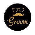 HIPPITY HOP GROOM METAL BADGE DECORATION FOR BACHELORETTE PARTY BABY SHOWER 3 INCH APPROX PACK OF 1