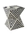 Bone Inlay Hand Crafted Black and White Side Table