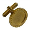 Golden Round Brass Cufflinks