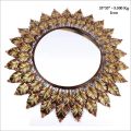 Metal Golden & Brown Plain Polished Iron Mirror Frame