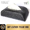 Involve Luxury Facial Tissue Box - Midnight Black Leather Tissue Paper Box For Car, Home And Office use 100 pulls