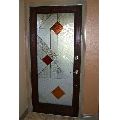 C.P. Door designer wooden glass door