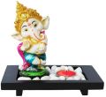 Dancing Ganesha Idol with Wooden Tray
