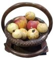 Brown Coated wooden foldable fruit basket