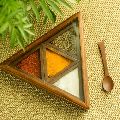 Sheesham Wood Brown Polished Handicrafts Goods brown wooden triangle spice box