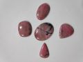 Gemstone Pink Red Polished Heart Oval Round natural rhodonite cabochon stone