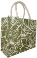 DYED AND PRINTED JUTE SHOPPING BAG