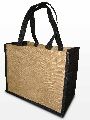 JUTE SHOPPING BAG WITH DYED HANDLE AND GUSSET