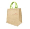 NATURAL JUTE SHOPPING BAG WITH DYED HANDLE