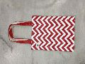 RED AND WHITE PRINTED COTTON BAG