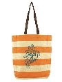 TWO COLOUR DYED COTTON BAG WITH SINGLE COLOUR PRINT