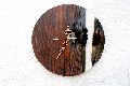 3D Wooden Texture Round Wall Clocks