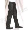 Plain black leather trousers