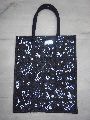 BLACK DYED JUTE BAG WITH WHITE PRINT