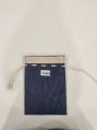jute pouch bag with white drawstring