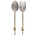 Royal Salad Server Set with Knot Gold Handle