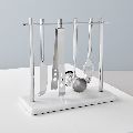 Stainless Steel Bar Tool Set With Marble Stand