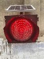 Red solar led traffic blinker lights
