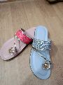 Multicolor Synthetic ladies flat sandals