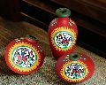 Warli Painted Clay Home Decoration Pots set of 3