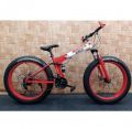 Red White 21 Gears Fat Foldable Cycle