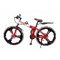 Red-White 3 Spokes 21 Gears Foldable Cycle