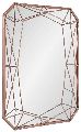 Toughened Glass Golden Polished rectangle wall hanging mirror
