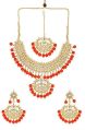 Indian Bollywood Crystal Kundan Choker Necklace Maang Tikka Earrings Wedding Jewelry Set