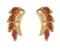 Indian Bollywood Designer Gold Plated Traditional CZ Stud Earrings Jewelry for Women