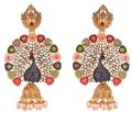 Indian Bollywood Jewelry Faux Stone Pearl Round Dangle Drop Earrings for Women