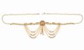 Indian Bollywood Vintage Pearl Kundan Crystal Belly Chain Kamarband Bridal Body Jewelry for Women
