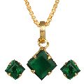Indian Fashion Crystal Pendant Necklace With Earrings Jewelry Set for Women