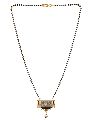 Indian Traditional Mangalsutra Gold Plated CZ Black Beaded Pearl Pendant Necklace for Women