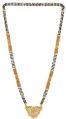 Indian Traditional Mangalsutra Gold Plated Pendant Long Black Beaded Chain Necklace Jewelry