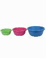 Polypropylene Round Yellow Plain Blue pink green plastic fruit bowl