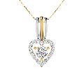 Heart Shaped Polished 14k/18k Gold and Lab Grown Diamonds 3 in 1 Heart Pendant