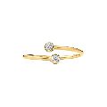 Round Polished 14k/18k Gold and Lab Grown Diamonds casual string band diamond ring