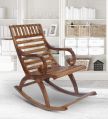 Brown Polished Wooden Rocking Chair