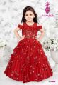 Synthetic Polyester Embordered Sequence Net Fur Available in Different Colors kids party wear gown
